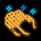 praying hands neon glow icon illustration