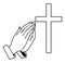 Praying Hands and orthodox cross
