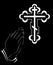 Praying Hands and orthodox cross - Illustration
