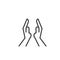 Praying hands outline icon