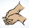 Praying hands. Vector drawing icon