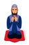 Praying muslim man vector illustration