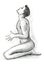 Praying for a Sign or Answers Nude Male Illustration