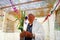 Praying in Sukkah for Jewish Holiday Sukkot