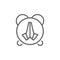 Praying time icon, color, line, outline vector sign, linear style pictogram isolated on white. Symbol, logo illustration