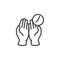 Praying time line icon