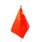 PRC table flag on a white background. The Chinese government is negotiating or news. An isolated object for the design of official