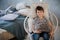 Pre-Christmas relaxation. A boy enjoys a serene moment in a hammock chair. joy of unwinding during the holiday season.