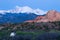 Pre Dawn image of Pikes Peak Mountain and Garden of the Gods in