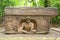 Pre-hispanic olmec stone altar in the La Venta Mexico