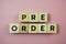 Pre Order alphabet letter on pink background