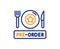 Pre-order food line icon. Order meal sign. Vector