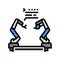 pre-programmed robot color icon vector illustration