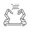 pre-programmed robot line icon vector illustration
