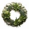 Pre-raphaelite Stone Yucca Wreath: Lifelike Green Succulent With Coastal Scenes