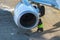 Pre-start maintenance of a jet engine on the wing