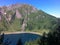Prealpine mountain artificial lake in Lucomagno, Switzerland