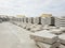 Precast concrete plant with blue sky in the construction site.