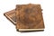 Precious book with a noble leather and wooden cove