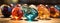 Precious gemstone Easter eggs, spectrum of colors, springtime celebration