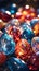 Precious gemstone Easter eggs, spectrum of colors, springtime celebration