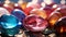 Precious gemstone Easter eggs, spectrum of colors, springtime celebration