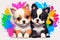 Precious Paws and Wagging Tails Two Dogs clipart