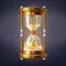 Precious sand clock with golden sand vector