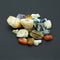 Precious and semiprecious stones and minerals for stone therapy and exotic facial massage with chilled stones and gems. A handful