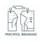 Precipice, breakage vector line icon, linear concept, outline sign, symbol