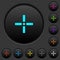 Precise cursor dark push buttons with color icons