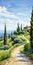 Precise And Detailed Architecture Paintings Of Green Hills With Italianate Flair