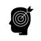 Precise knowledge black glyph icon