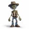 Precise And Lifelike 3d Render Cartoon Zombie With Hat