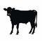 Precise And Lifelike Black Cow Silhouette Graphic On Clean White Background