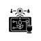 Precision agriculture black glyph icon