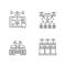 Precision agriculture linear icons set