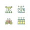 Precision agriculture RGB color icons set