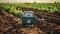 Precision Agriculture Technology with Solar-Powered Sensors in Field.