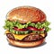 Precision Burger: A Detailed Illustration Of Fresh Food