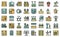 Precision farming icons set vector color line