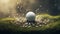 Precision Golf Ball Shot in Ultra HD Style Amidst Dusty Piles - Sports Photography.