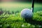 Precision on the Green: A Close-Up of a Golf Ball. Generative Ai