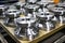 precision machined landing gear pieces lined up