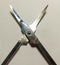 Precision Metal Nail Scissors, Trimmers, Clippers. Closeup.