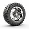 Precision Off-road Suv Tire Sculpture On White Background