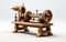 Precision Woodturning with a Lathe isolated on transparent background.