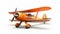 Precisionist Orange Biplane On White Background
