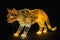A predatory cat made entirely of light created with generative AI technology