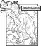 Predatory dinosaur ceratosaurus, went hunting, coloring book